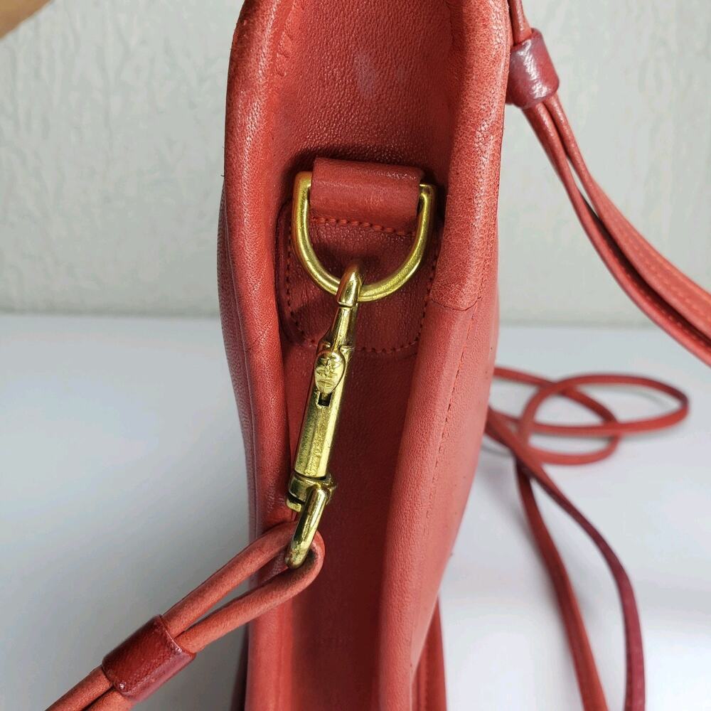 Vintage Coach NYC Bonnie Cashin Shoulder Bag Clutch 9455 RED Anchor Brass - Picture 4 of 16
